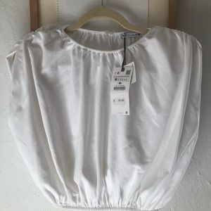 Zara cropped, shoulder padded hottop